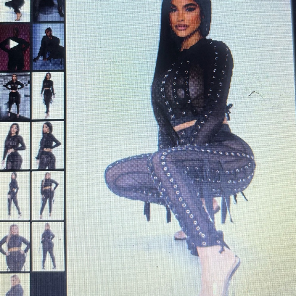 Stylish Black Studded two piece set